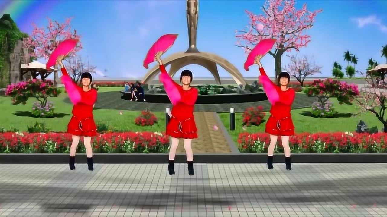 最新扇子舞广场舞盛宴,领略风尚舞步,共享欢乐时光